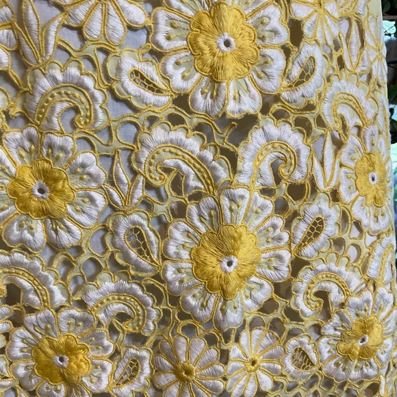 Vintage Embroidered Yellow Flowers Maxi Dress - Picture 4 of 10